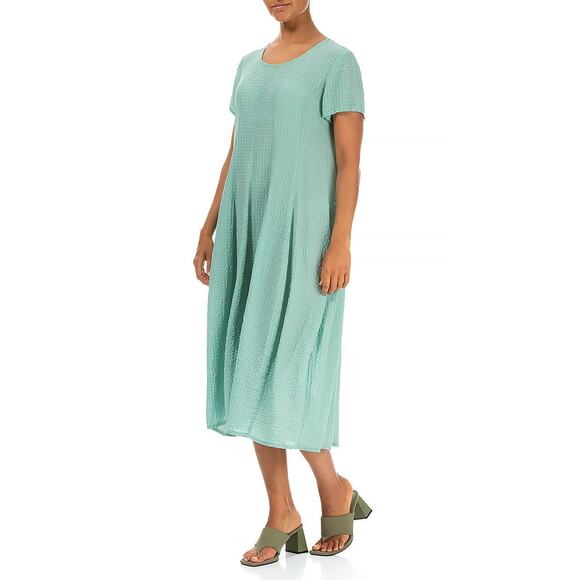 Grizas Women's Silk Midi Dress Size XXL Mint Scoop Neck NWT - Picture 3 of 5